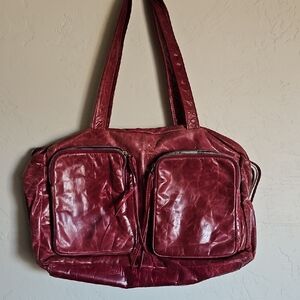 Latico Leather Raspberry Distressed Handbag Purse